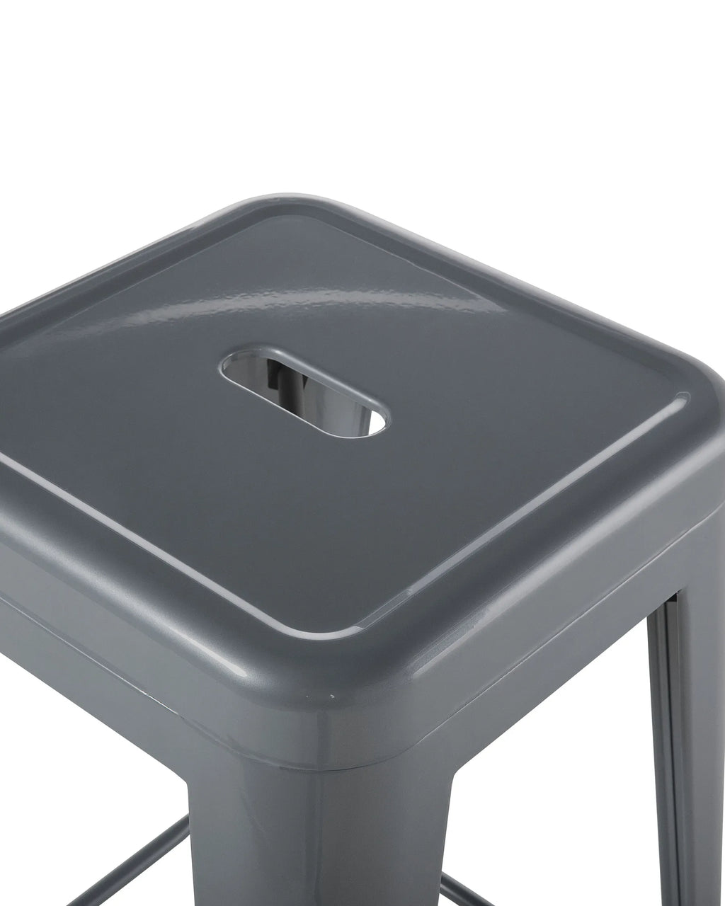 Set of 2 Bar Stools CABRILLO Metal Grey