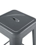 Set of 2 Bar Stools CABRILLO Metal Grey