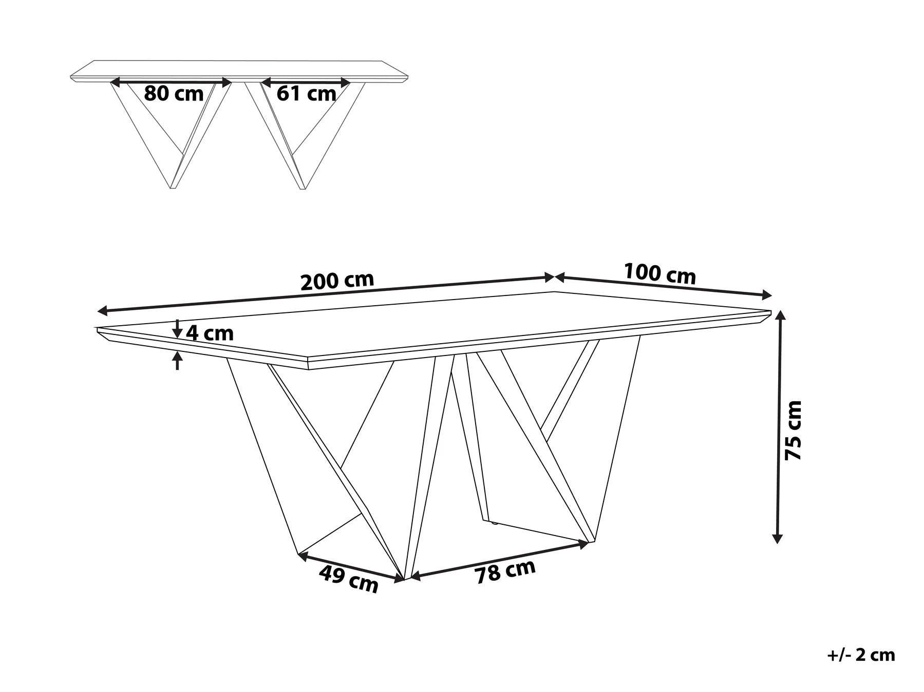 Dining Table SINTRA Dark Brown 200 cm 100 cm