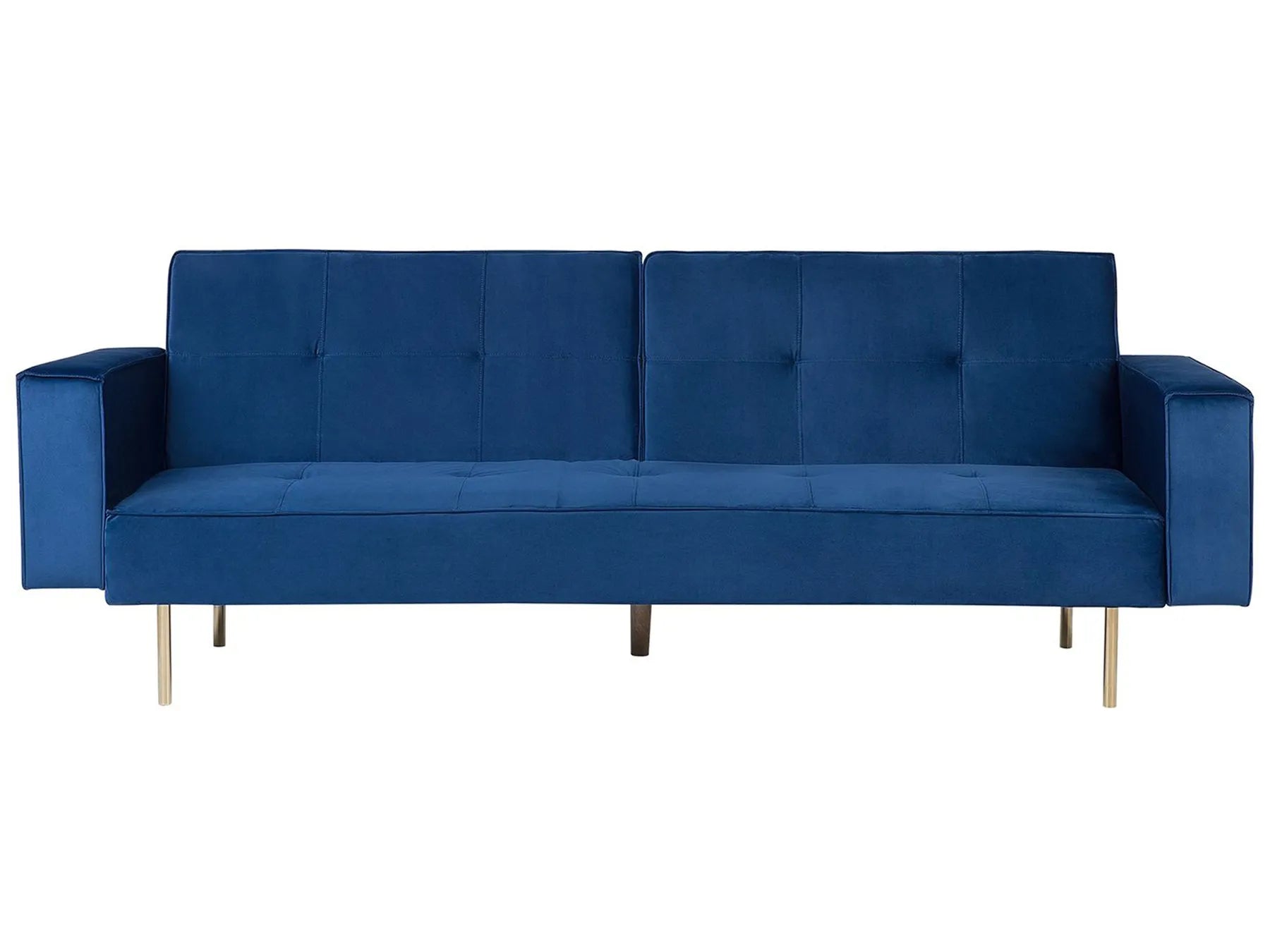 Sofa Bed 3 Seater VISNES Velvet Navy Blue