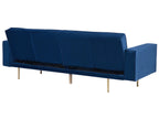 Sofa Bed 3 Seater VISNES Velvet Navy Blue
