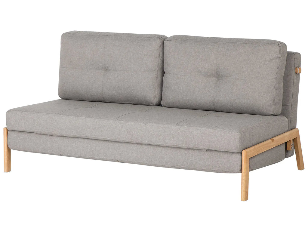 Sofa Bed 2 Seater EDLAND Fabric Light Grey