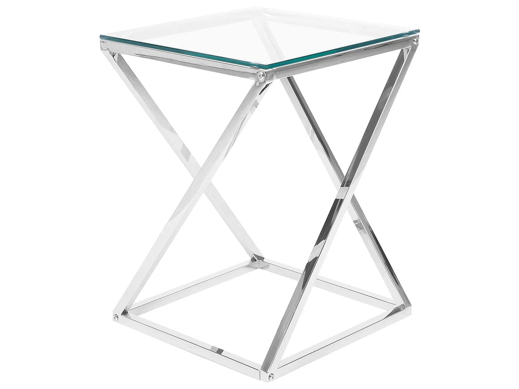 Side Table BEVERLY Glass Silver