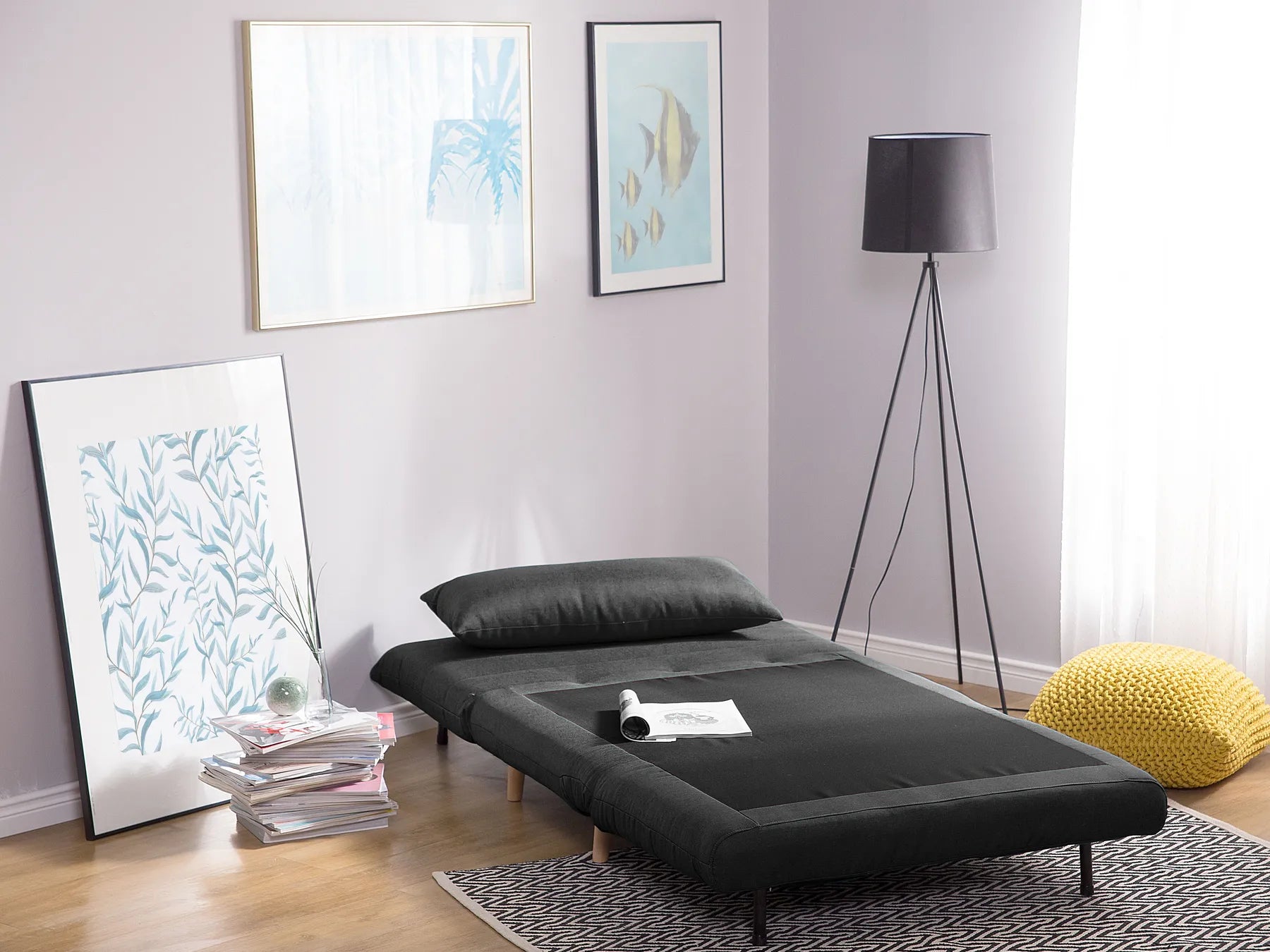 Single Sofa Bed SETTEN Fabric Dark Grey