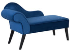 Left-Hand Chaise Lounge BIARRITZ Velvet Navy Blue