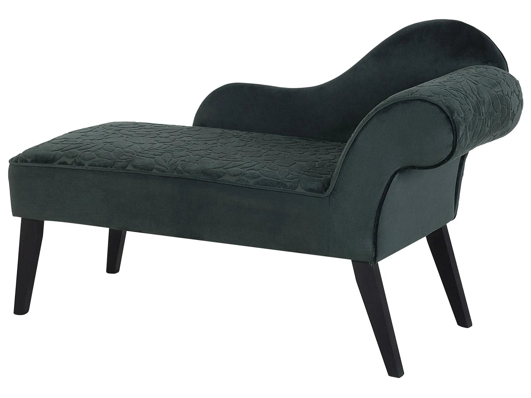 Right-Hand Chaise Lounge BIARRITZ Velvet Dark Green