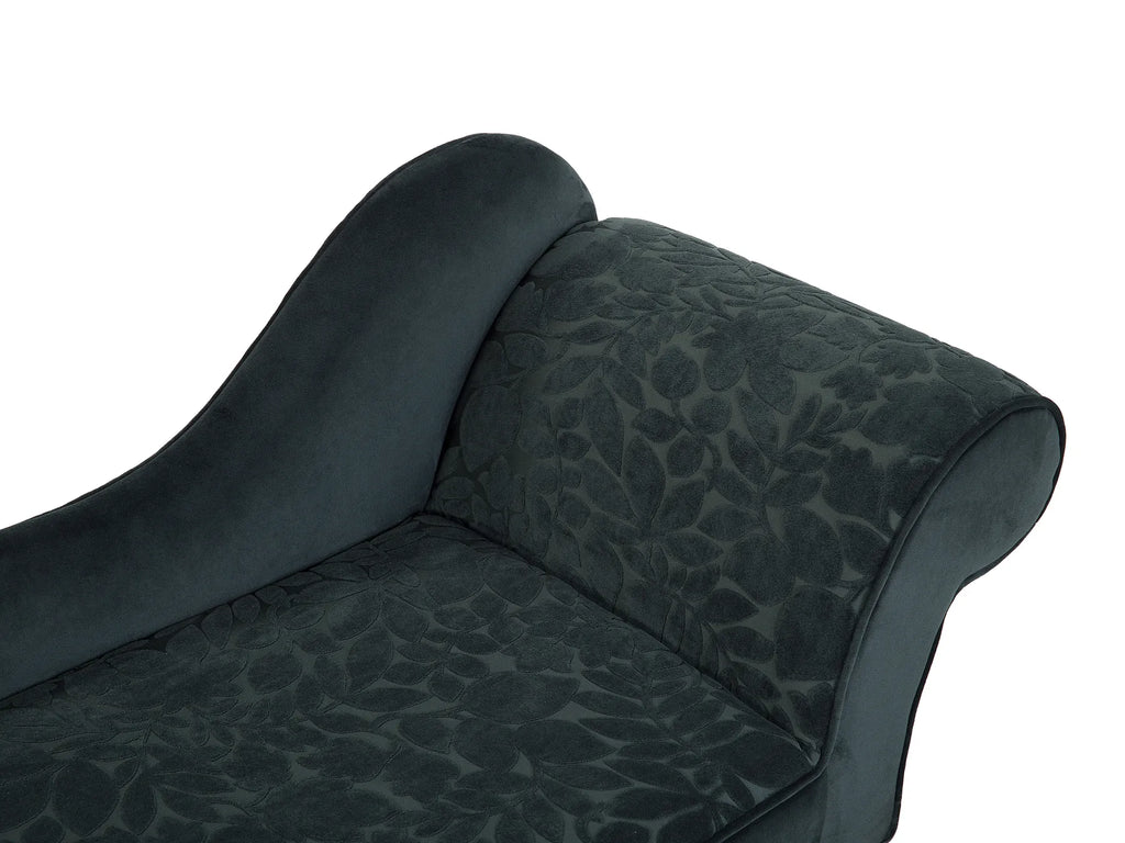 Right-Hand Chaise Lounge BIARRITZ Velvet Dark Green