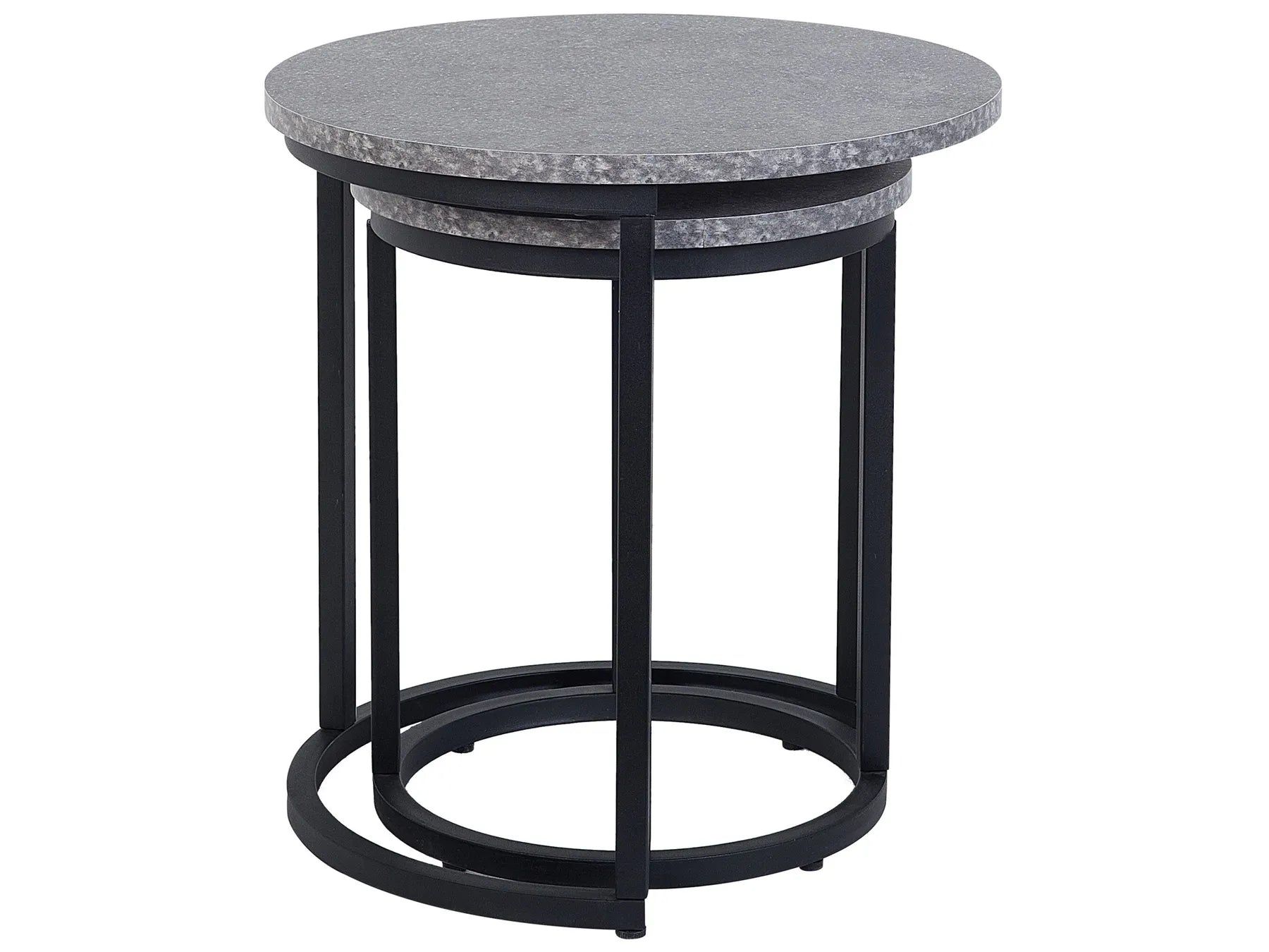 Set of 2 Side Tables DIXIE Grey Concrete Effect