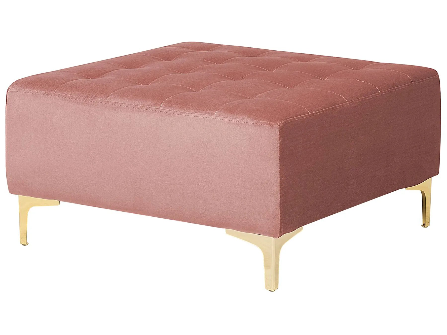Modular Corner Sofa Bed 4 Seater ABERDEEN Velvet Pink with Ottoman Left Hand