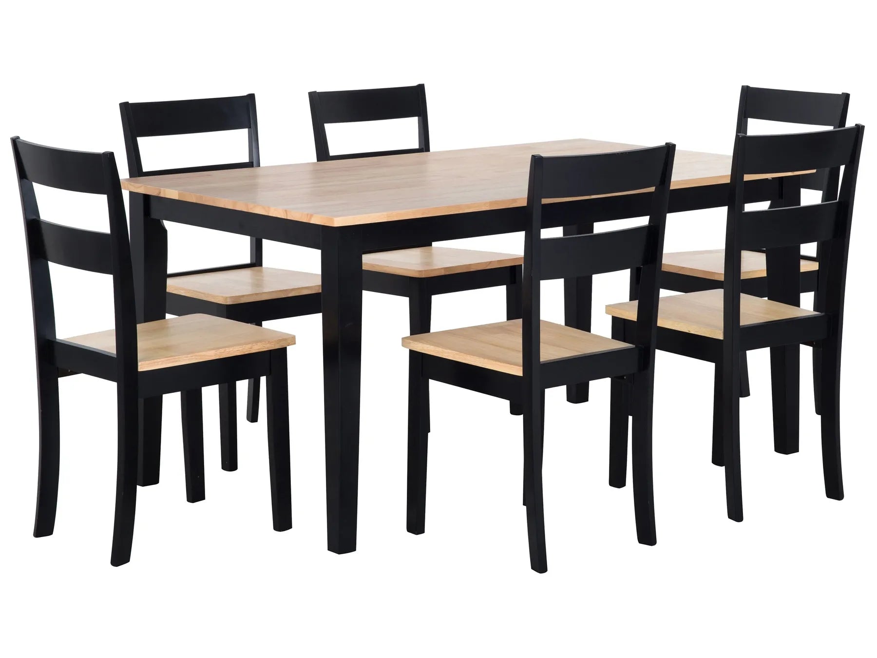 Dining Set GEORGIA Wood Brown/ Black 6 Seater