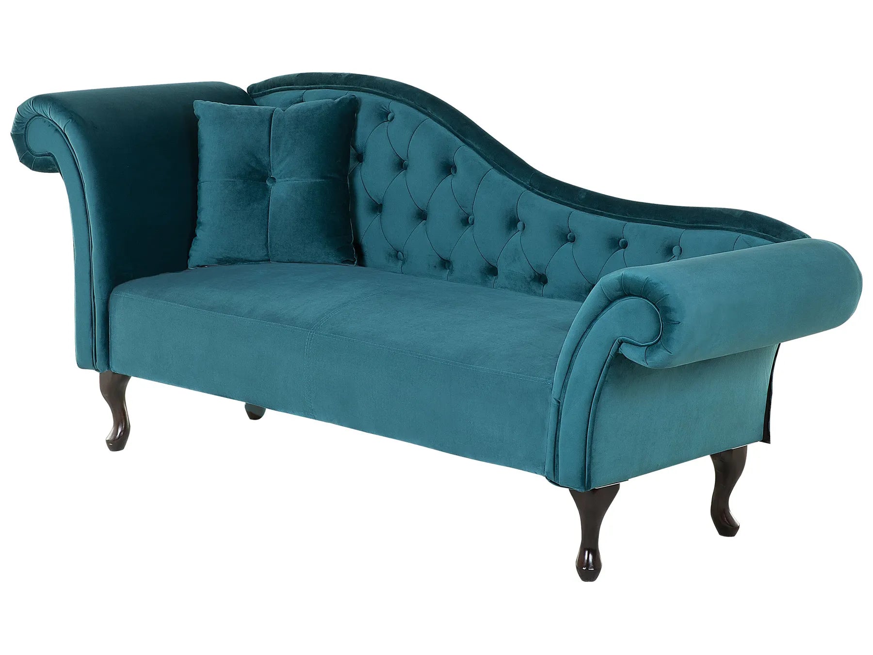 Left-Hand Chaise Lounge LATTES Velvet Teal