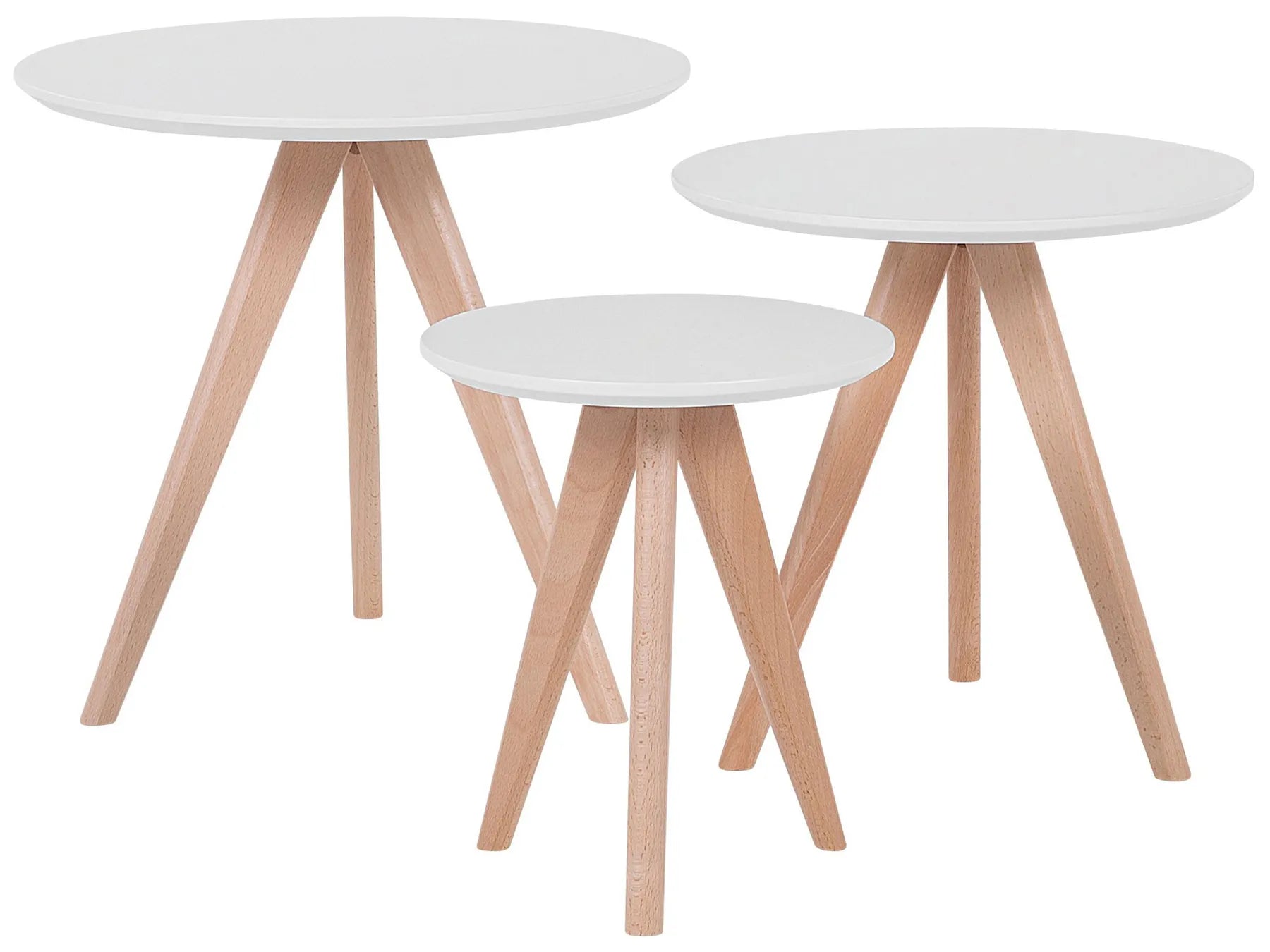 Set of 3 Coffee Tables VEGAS White