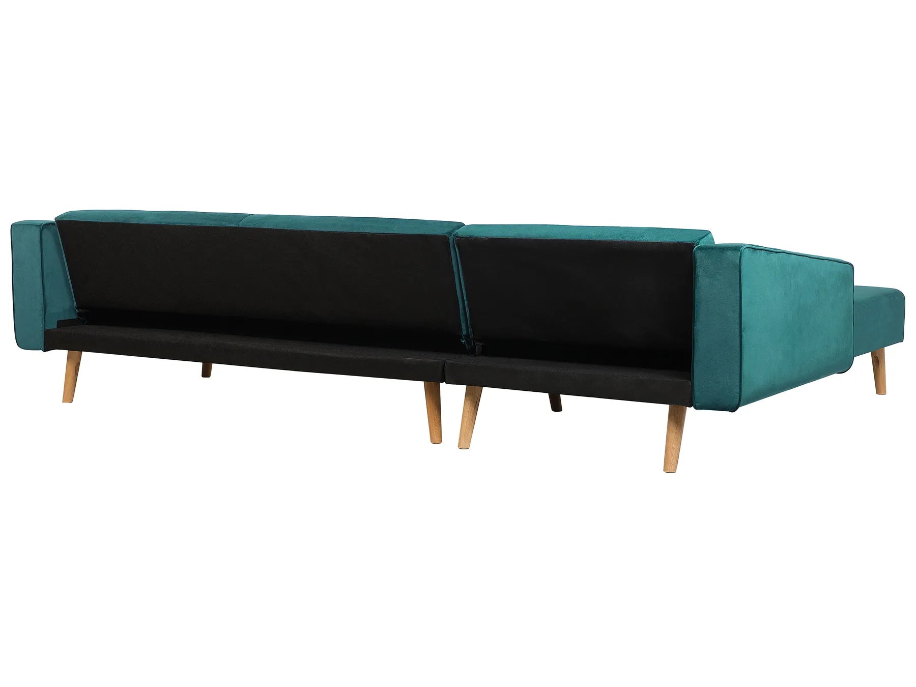 Corner Sofa Bed 4 Seater VADSO Velvet Emerald Green Right Hand