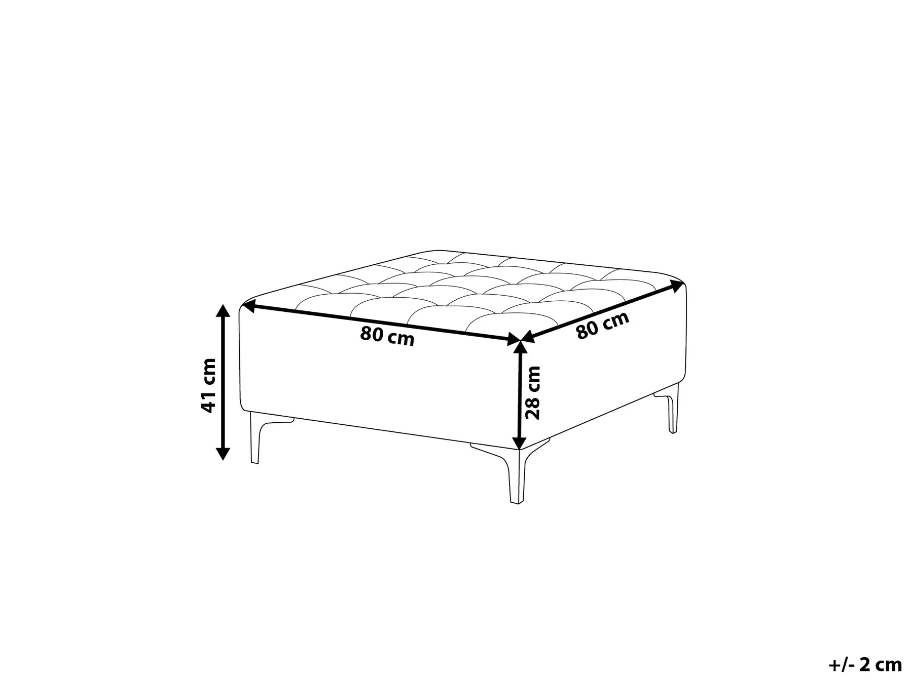 Ottoman ABERDEEN Velvet Grey