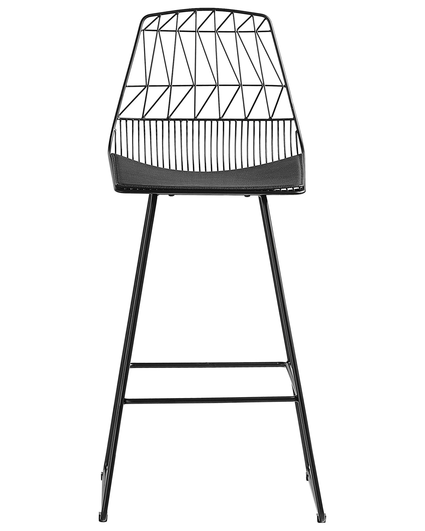 Set of 2 Bar Chairs PRESTON Metal Black