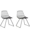 Set of 2 Dining Chairs HARLAN Metal Black