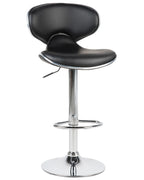 Set of 2 Bar Chairs CONWAY Faux Leather Swivel Black