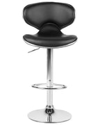 Set of 2 Bar Chairs CONWAY Faux Leather Swivel Black