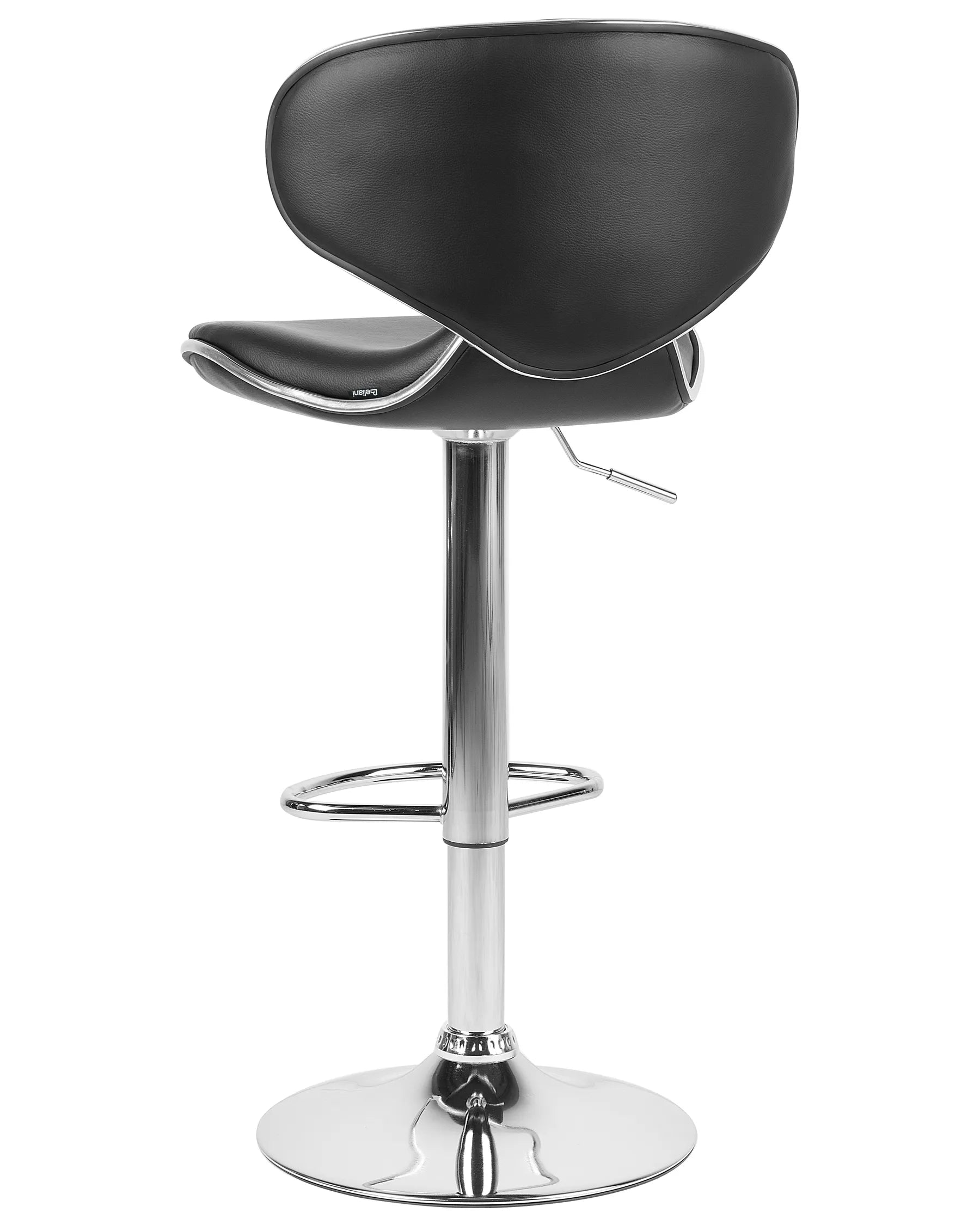 Set of 2 Bar Chairs CONWAY Faux Leather Swivel Black