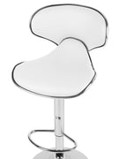Set of 2 Bar Chairs CONWAY Faux Leather Swivel White