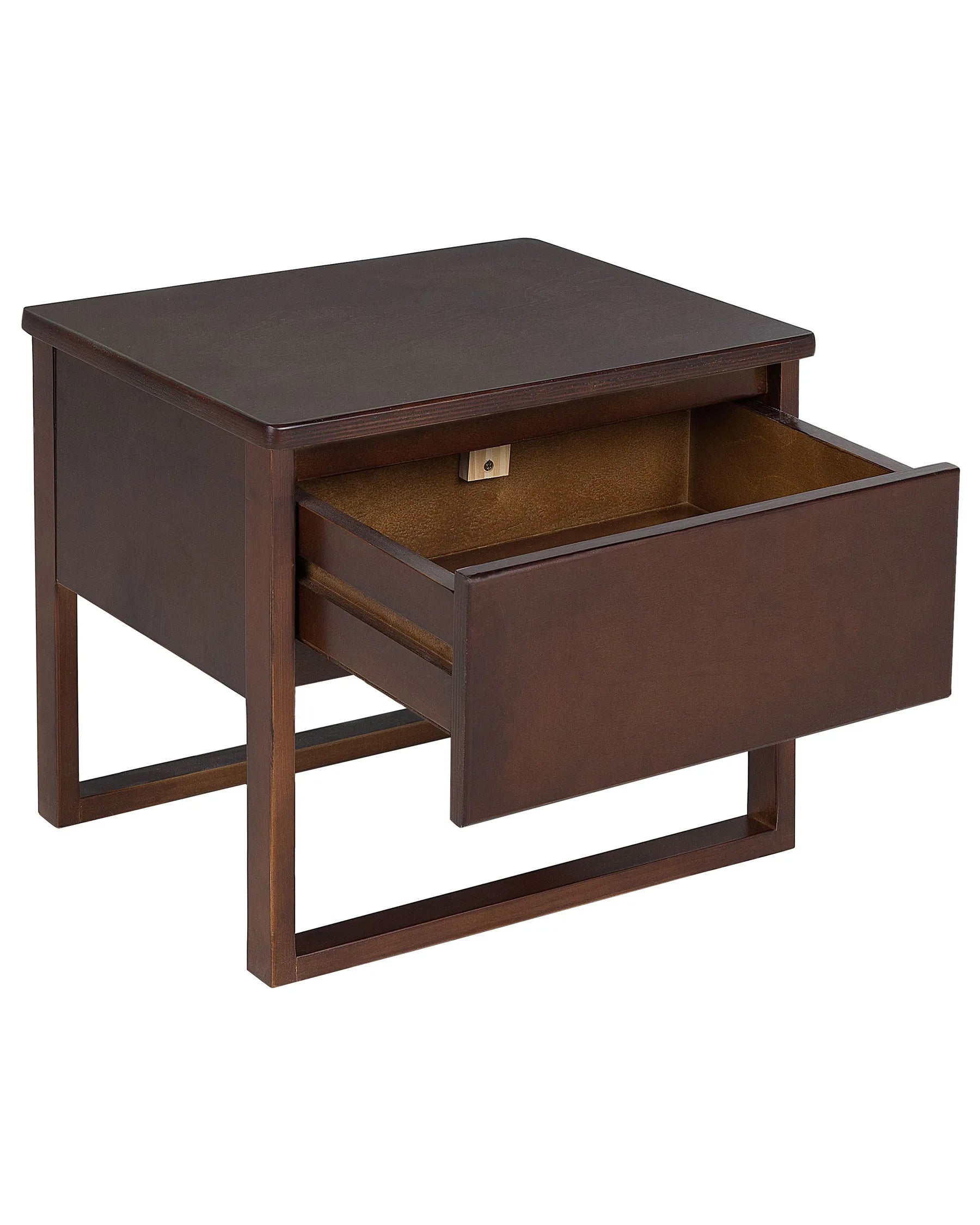 1 Drawer Bedside Table GIULIA Pine Wood Dark Brown