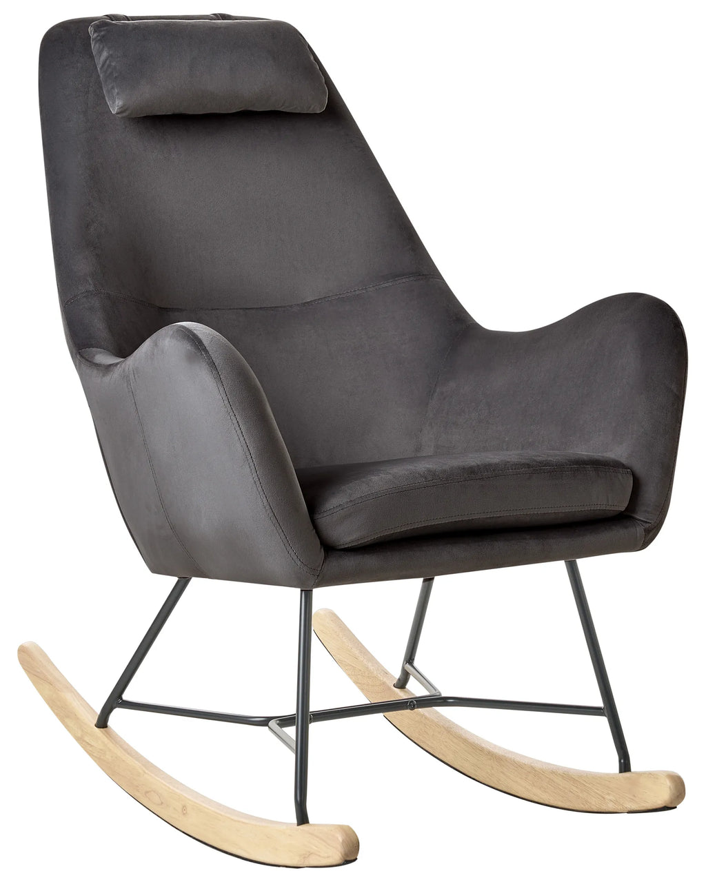 Rocking Chair ARRIE Velvet Dark Grey
