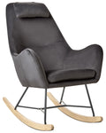 Rocking Chair ARRIE Velvet Dark Grey