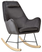 Rocking Chair ARRIE Velvet Dark Grey