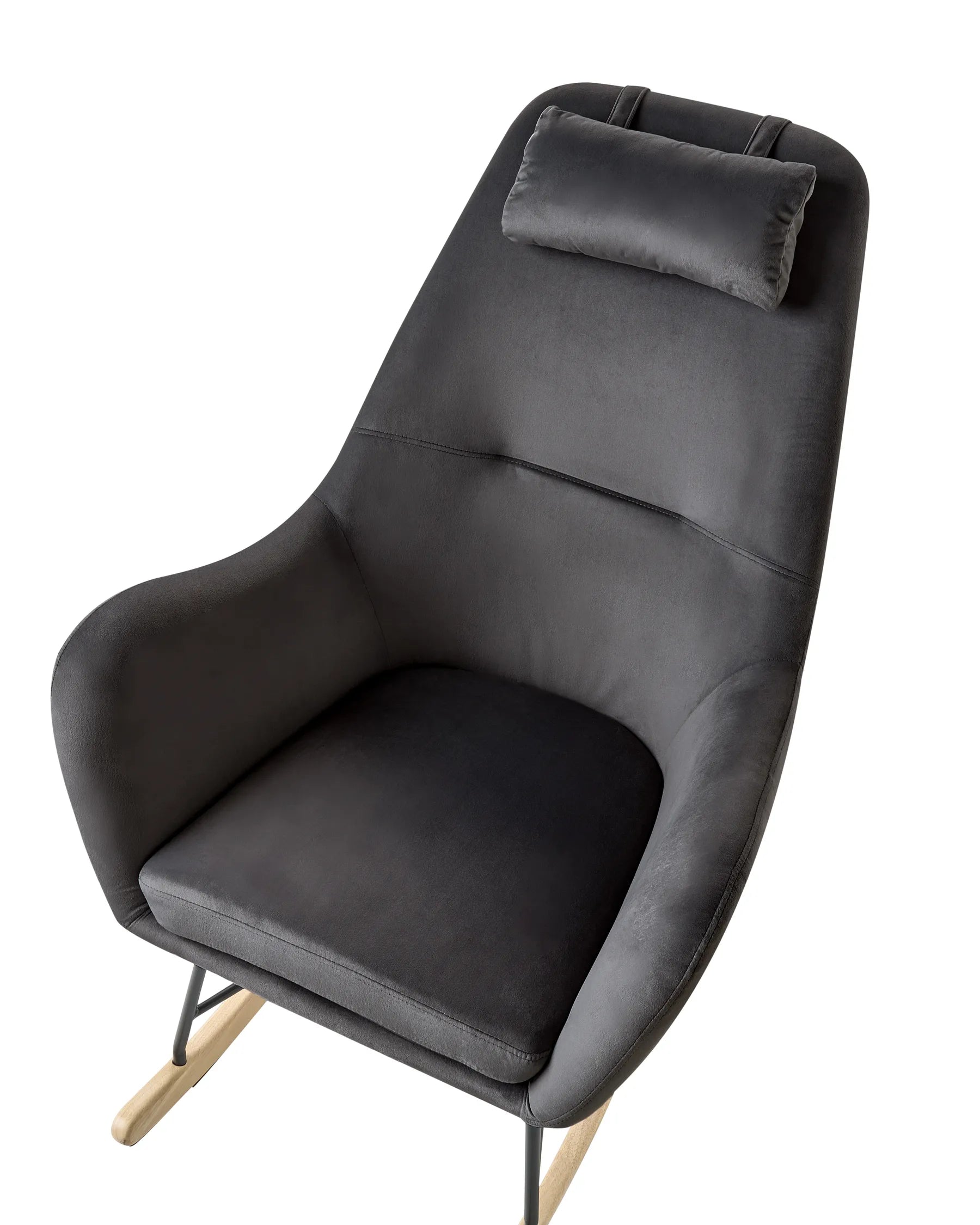 Rocking Chair ARRIE Velvet Dark Grey