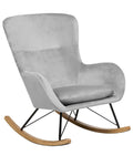 Rocking Chair ELLAN Velvet Light Grey