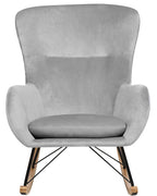 Rocking Chair ELLAN Velvet Light Grey