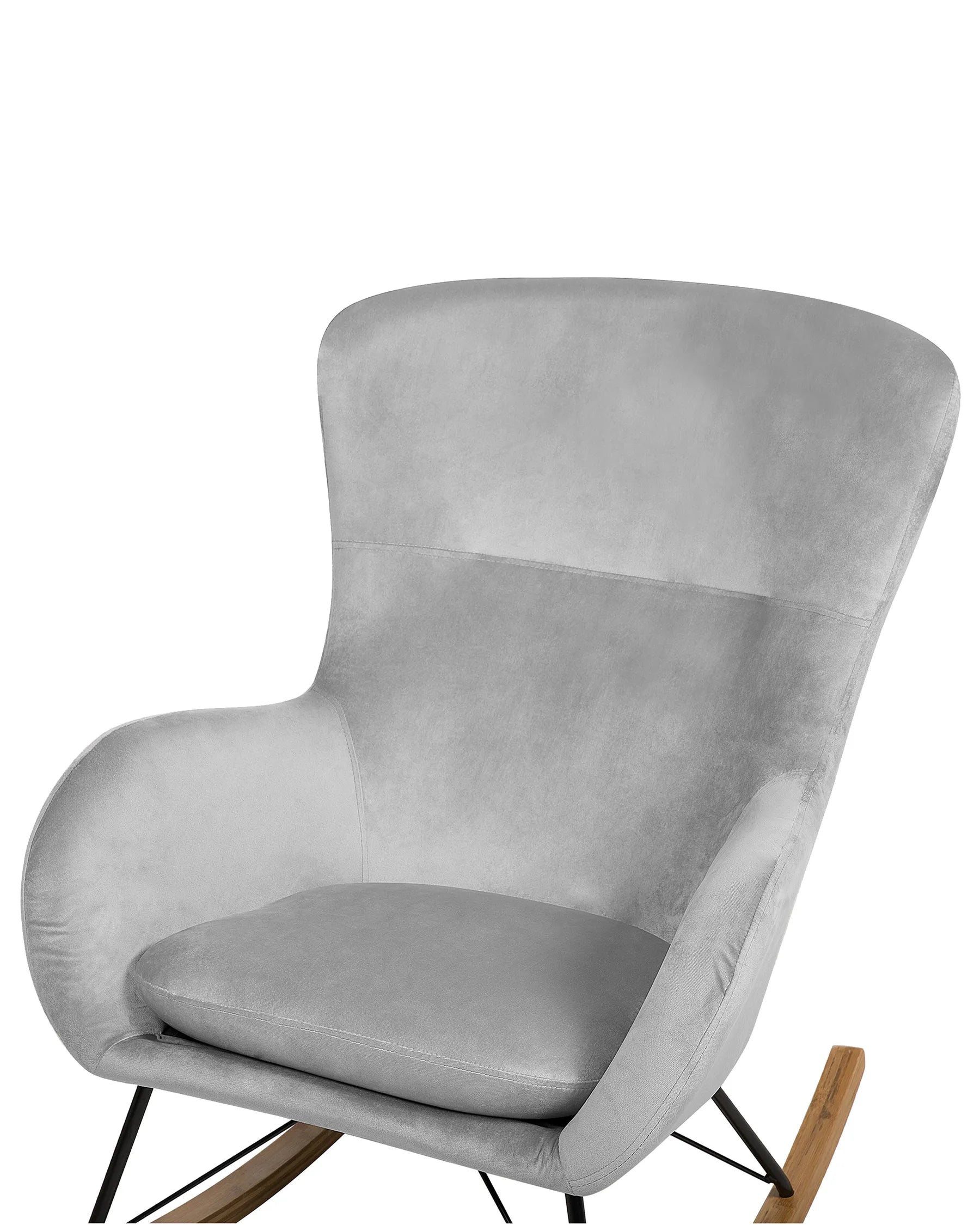 Rocking Chair ELLAN Velvet Light Grey
