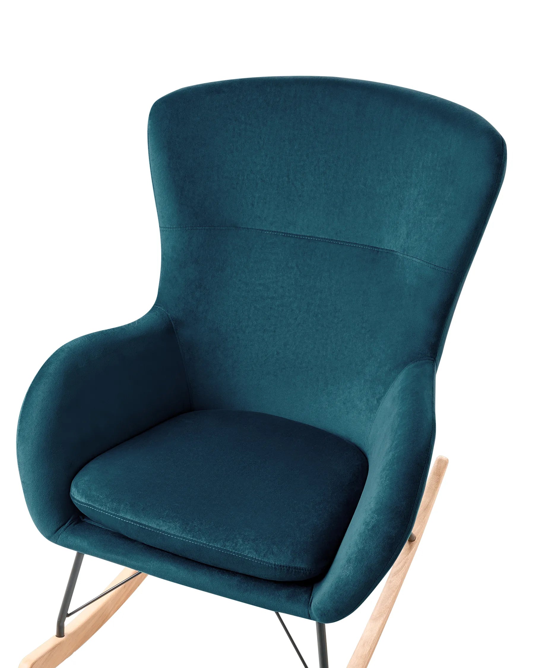 Rocking Chair ELLAN Velvet Sea Blue