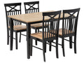 Dining Set HOUSTON Wood Brown/ Black 4 Seater