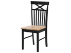 Dining Set HOUSTON Wood Brown/ Black 4 Seater