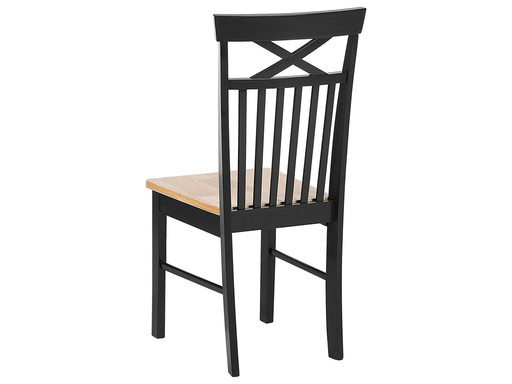 Dining Set HOUSTON Wood Brown/ Black 4 Seater