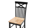 Dining Set HOUSTON Wood Brown/ Black 4 Seater