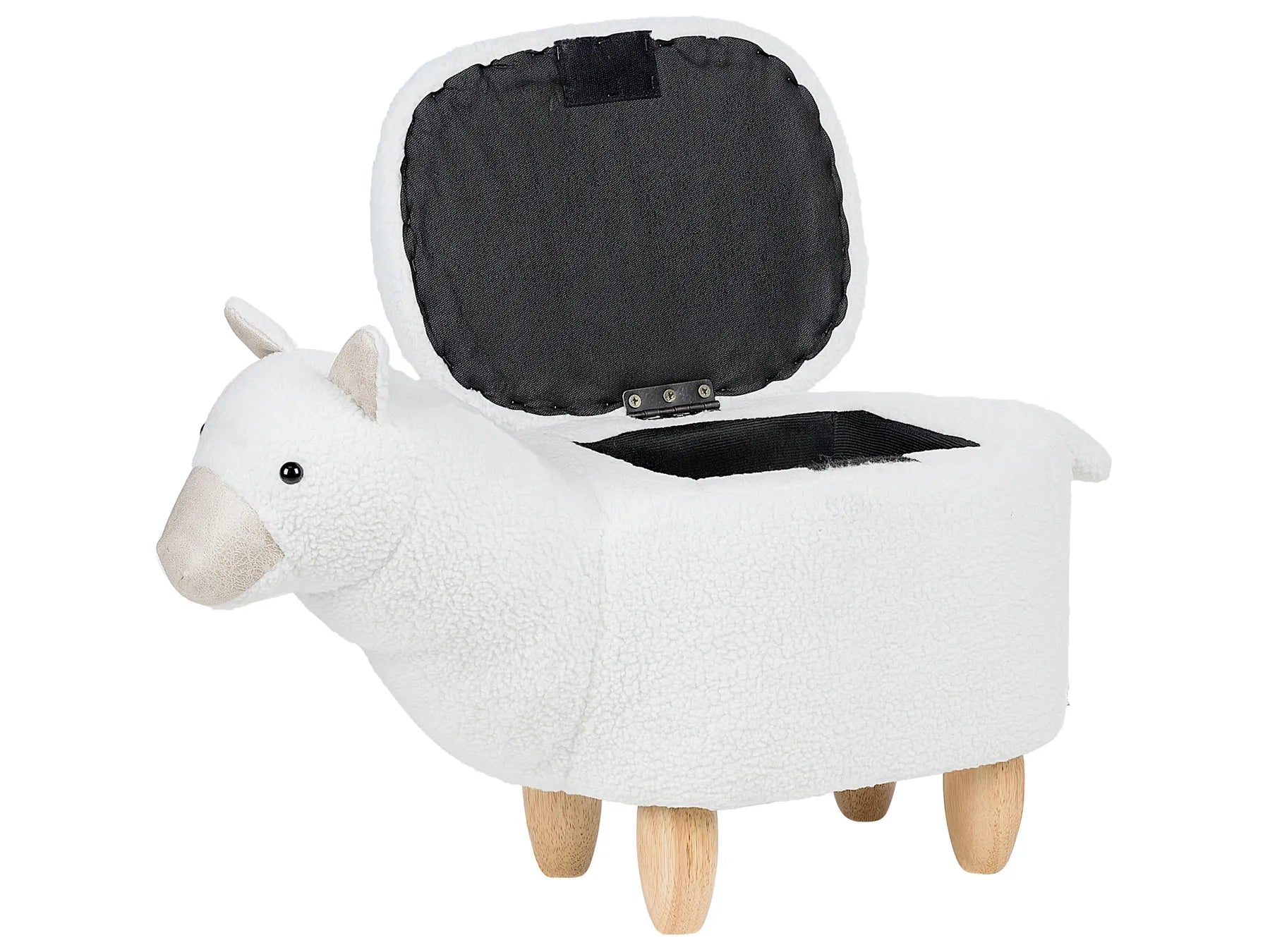 Storage Animal Stool ALPACA Fabric White