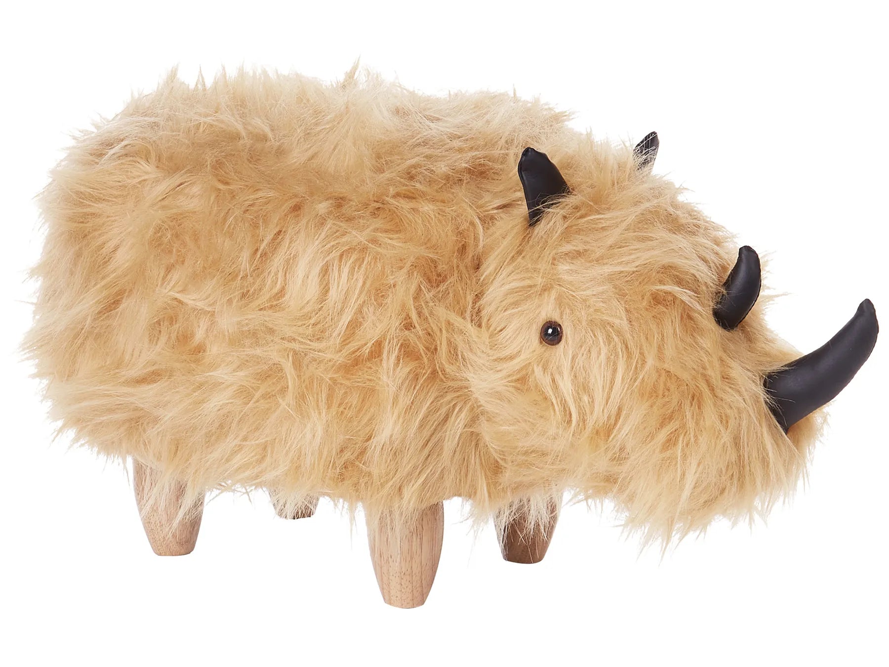 Animal Stool WOOLLY Faux Fur Sand Beige