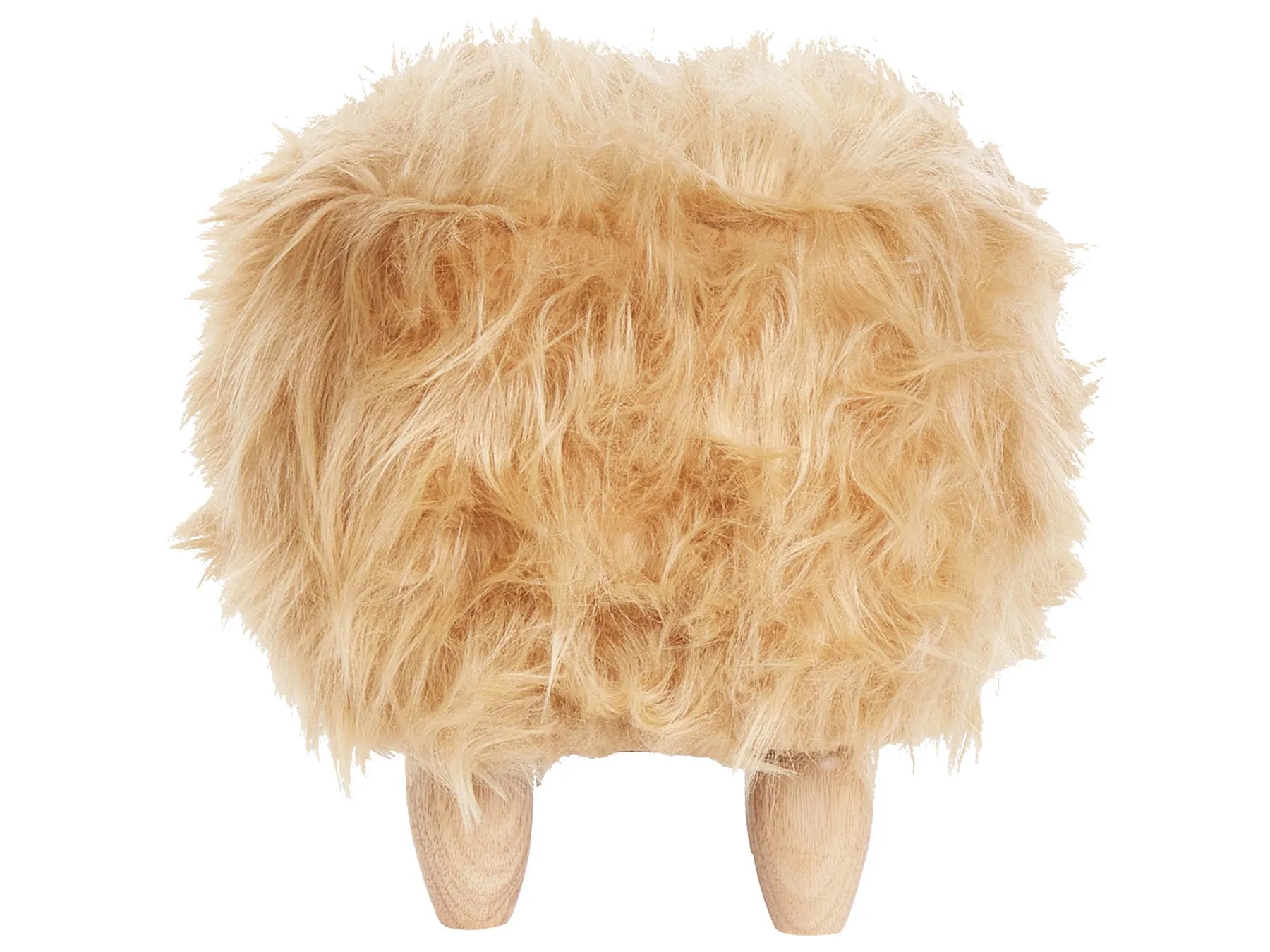 Animal Stool WOOLLY Faux Fur Sand Beige