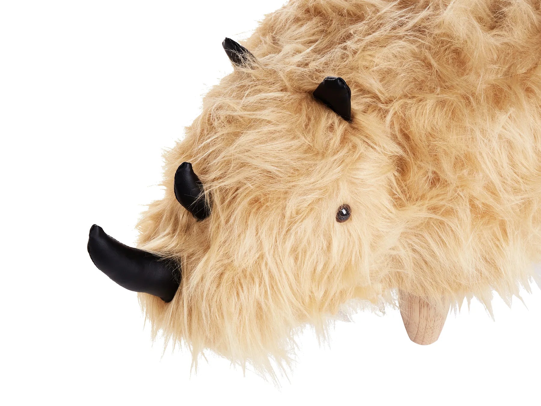 Animal Stool WOOLLY Faux Fur Sand Beige