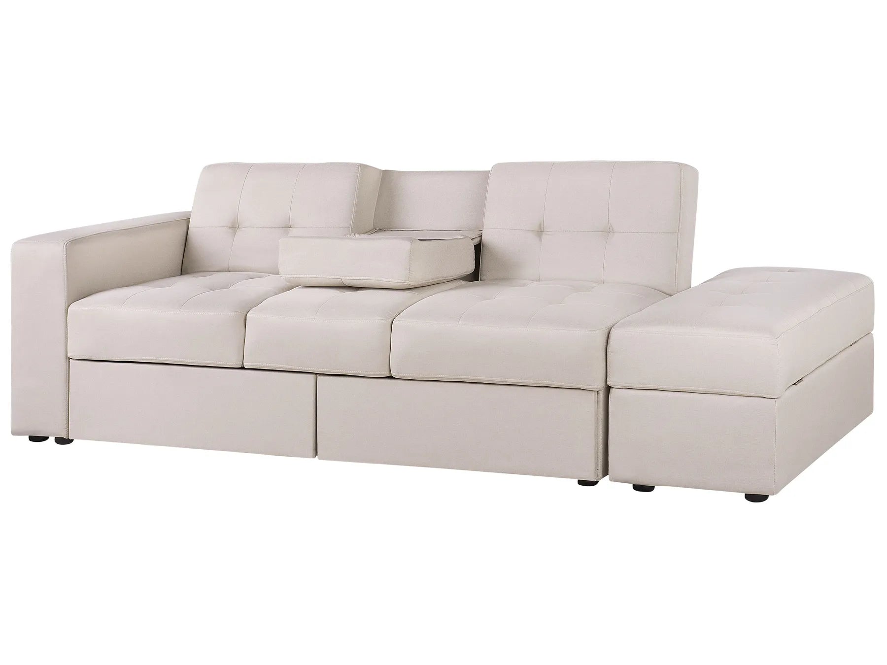 Sofa Bed 3 Seater FALSTER Fabric Beige with Storage