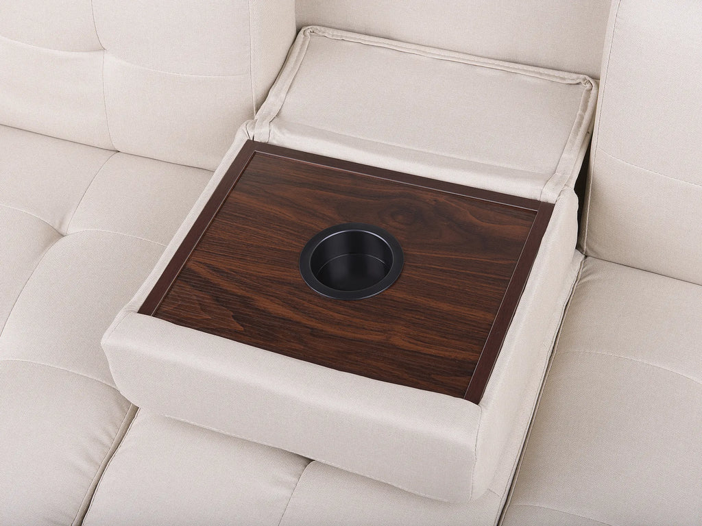 Sofa Bed 3 Seater FALSTER Fabric Beige with Storage