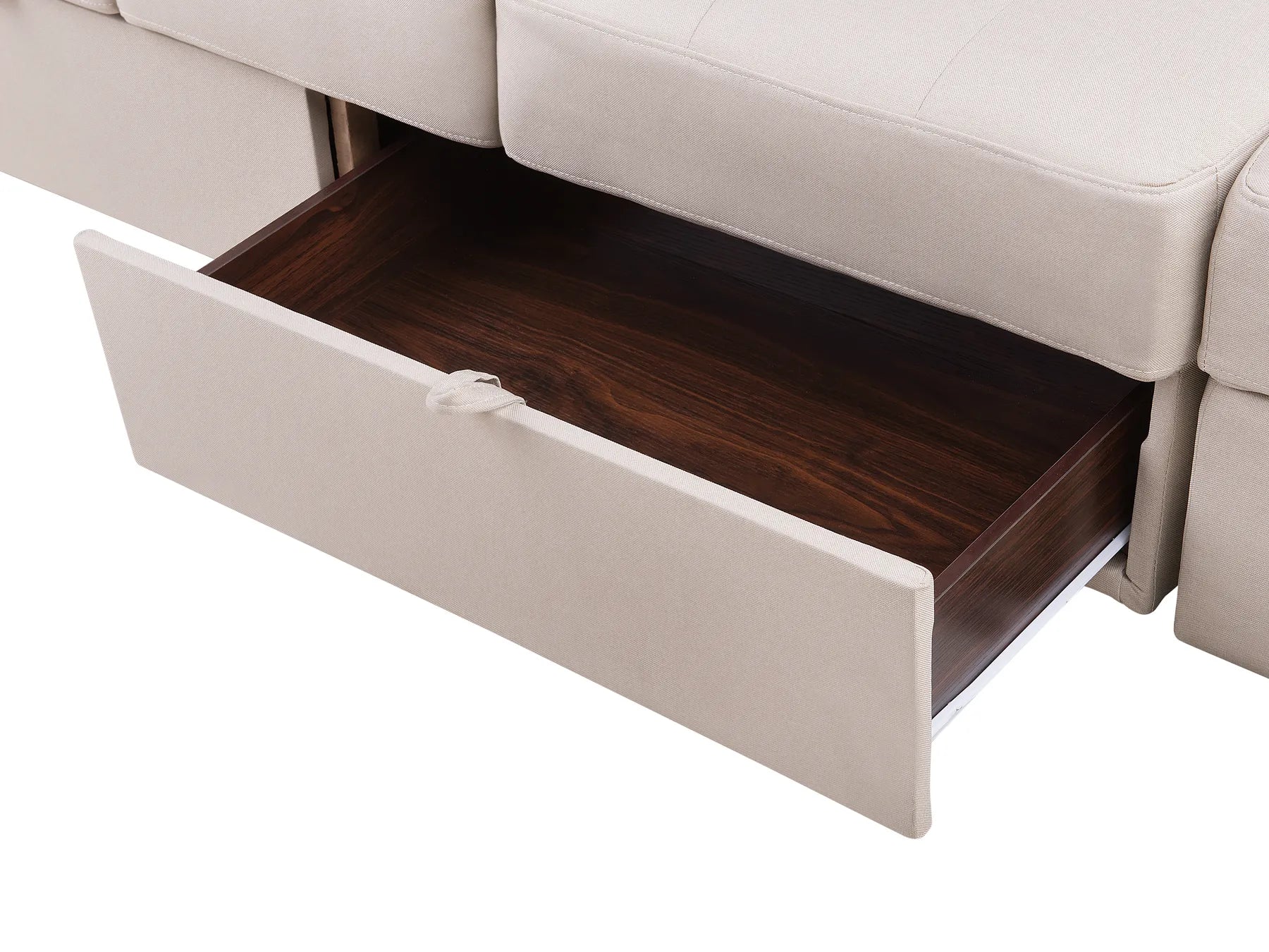 Sofa Bed 3 Seater FALSTER Fabric Beige with Storage