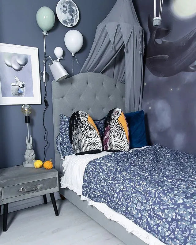 1 Drawer Bedside Table EUROSTAR Velvet Grey