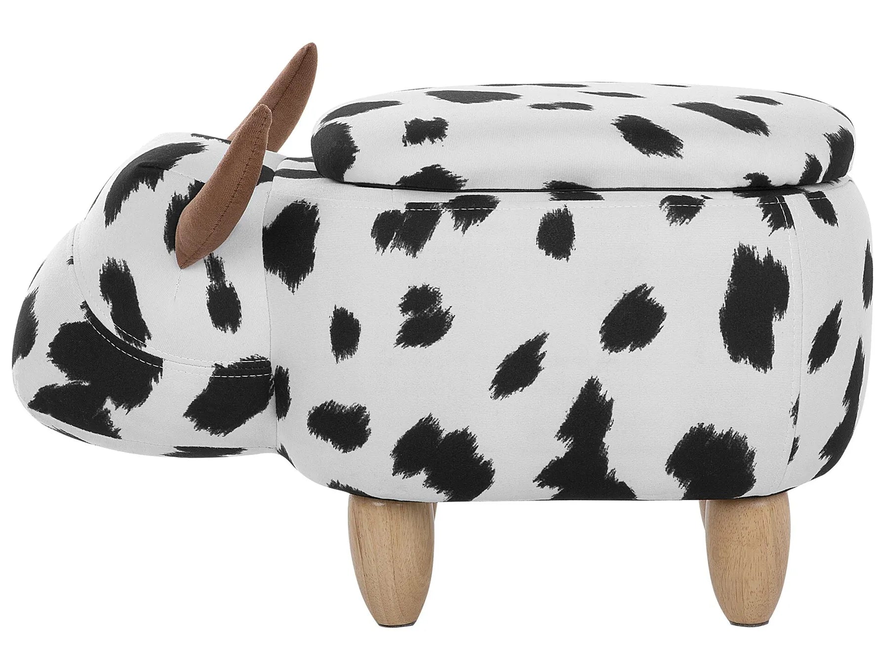 Storage Animal Stool COW Fabric White