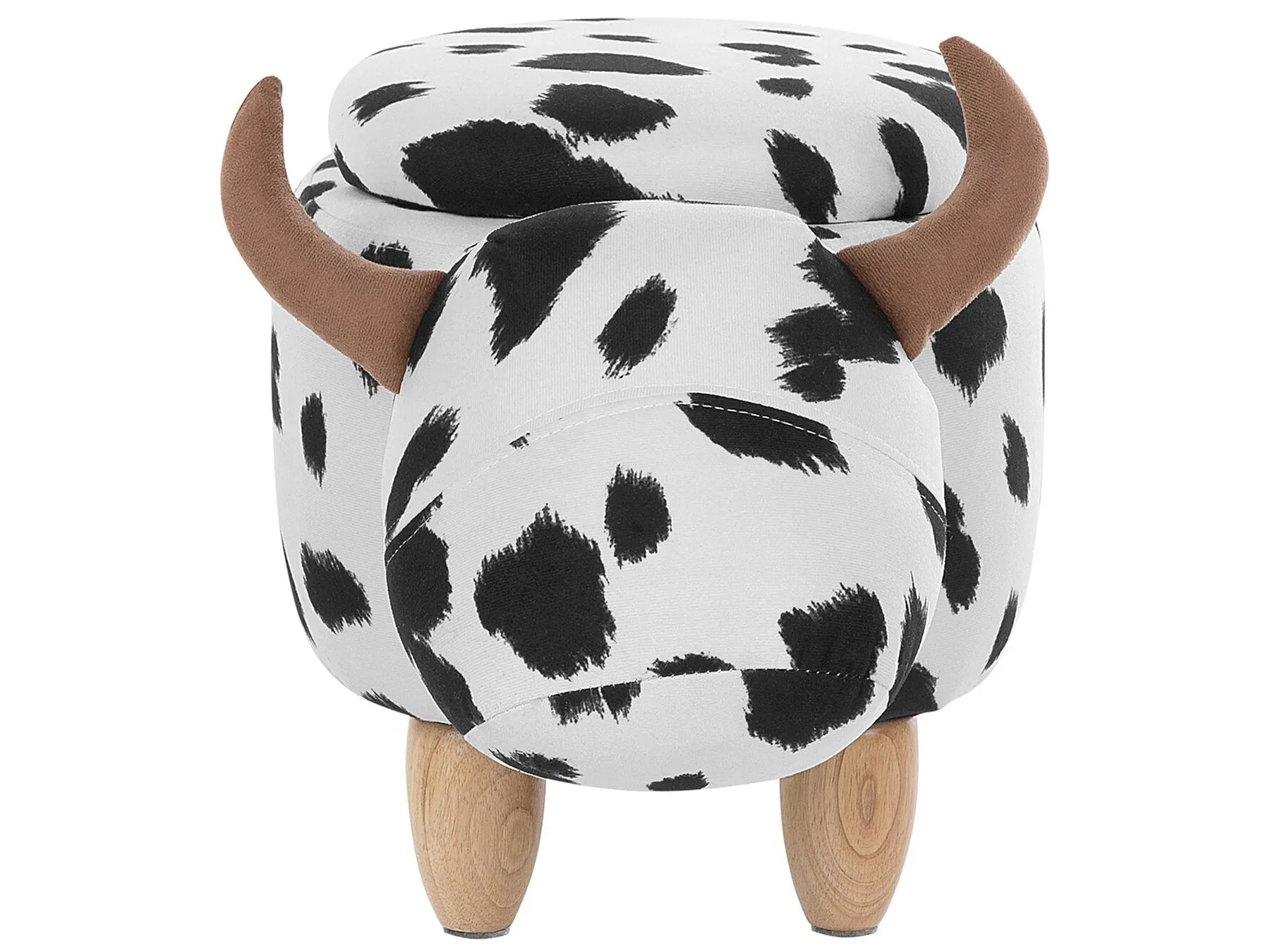 Storage Animal Stool COW Fabric White
