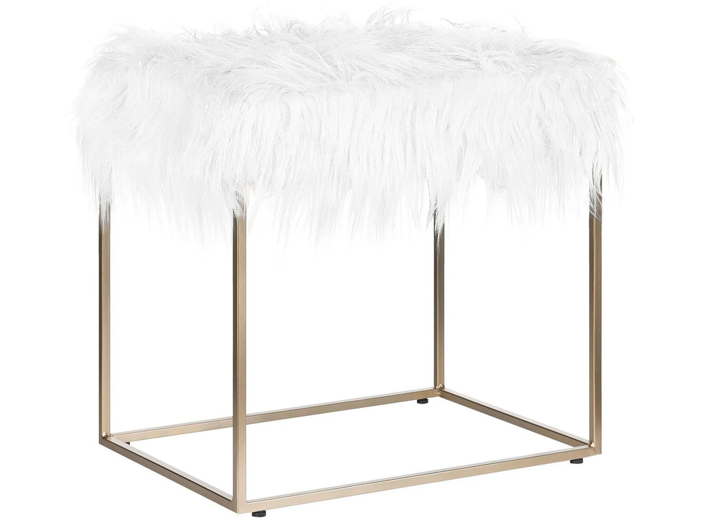 Footstool MANHATTAN Faux Fur White