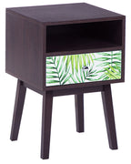 1 Drawer Bedside Table RODES Dark Brown