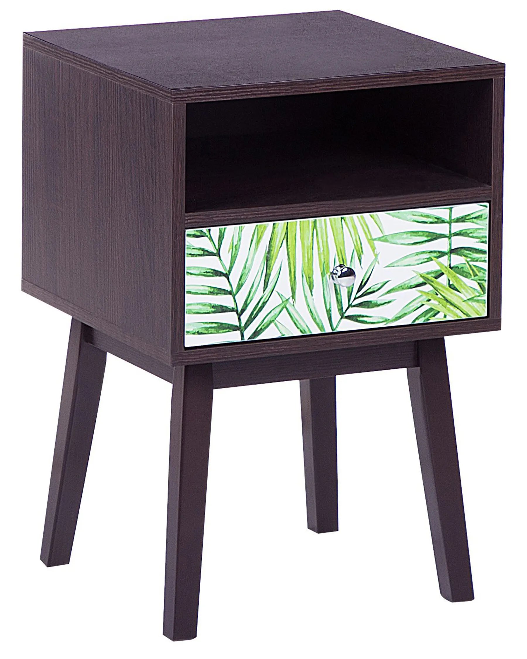 1 Drawer Bedside Table RODES Dark Brown